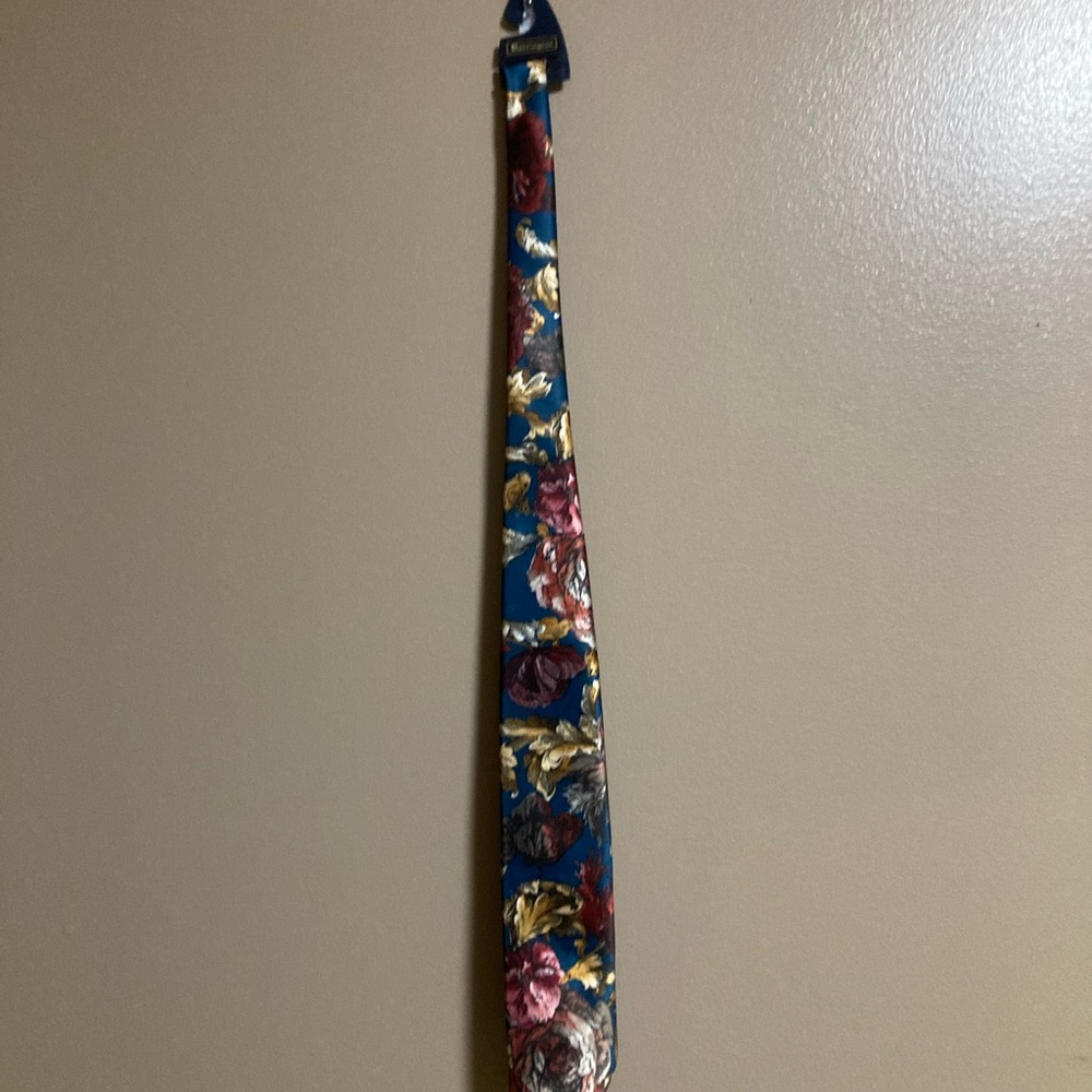 Paris Hilton Floral Tie - Blue and Red